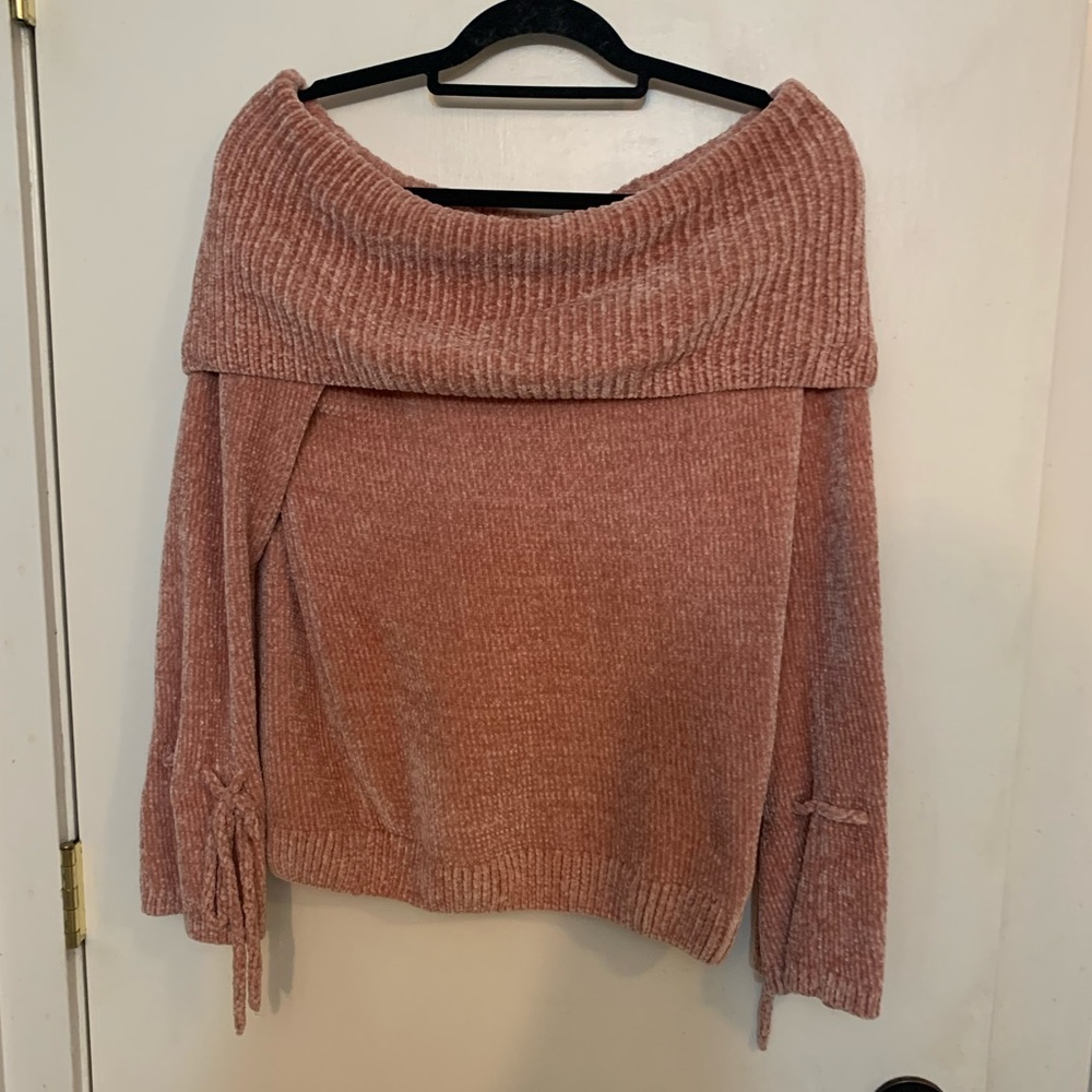 Lauren Conrad Women’s Off the Shoulder Sweater Pink Size M